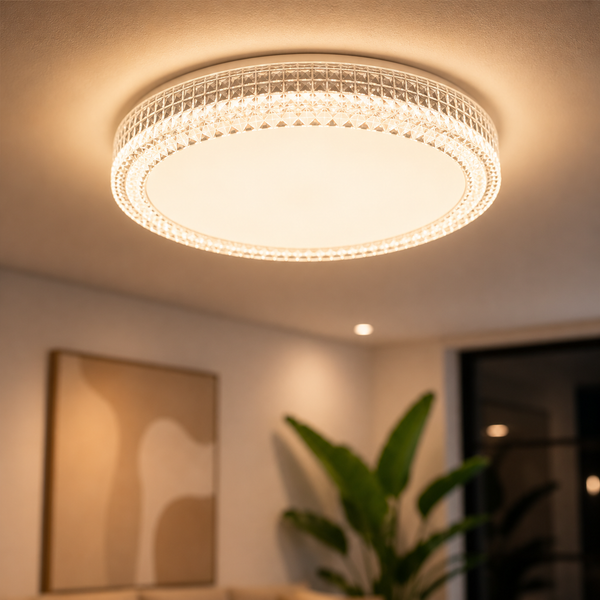 Plafón en luz cálida — ambiente relajante