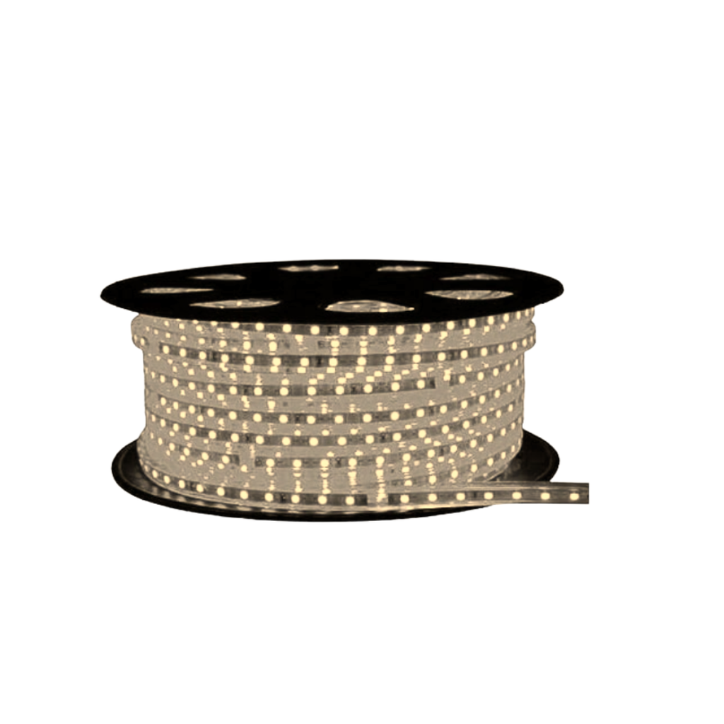 Cinta LED Encauchetada Blanca/Cálida 110V Rollo 100 Metros