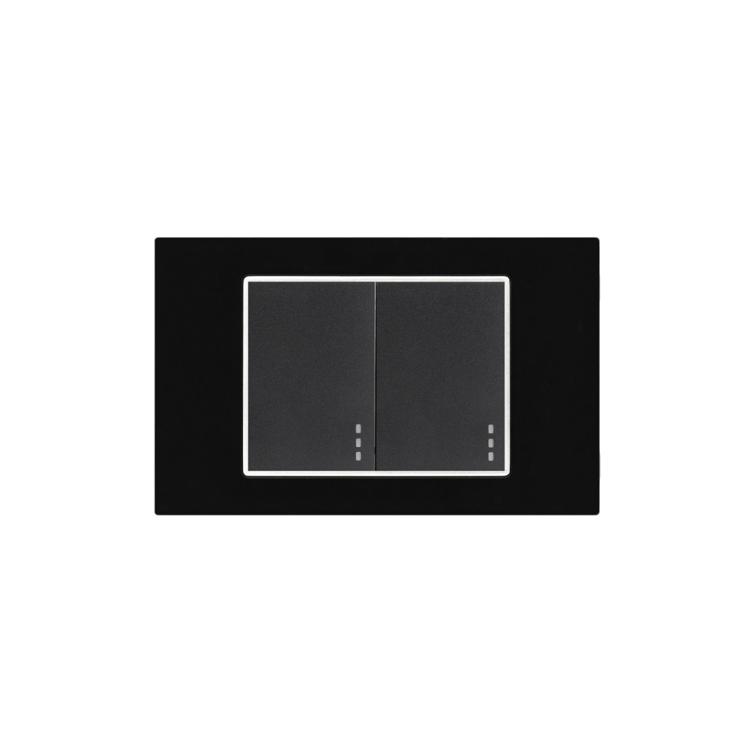 INTERRUPTOR DOBLE PREMIUM NEGRO