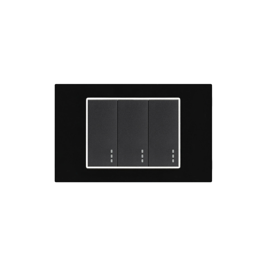INTERRUPTOR TRIPLE PREMIUM NEGRO