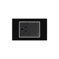INTERRUPTOR+TOMA PREMIUM NEGRO