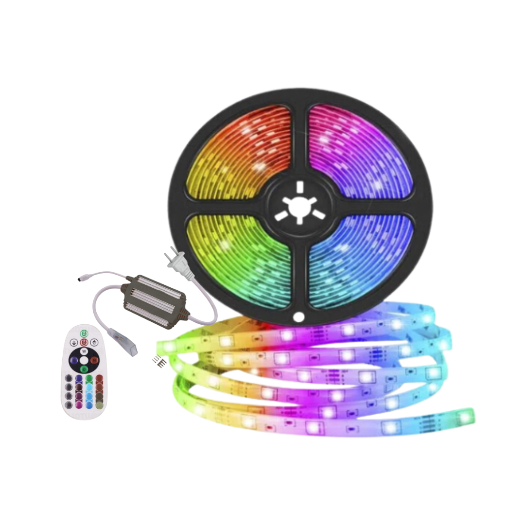 Cinta LED RGB Completa 12V con Fuente y Controlador