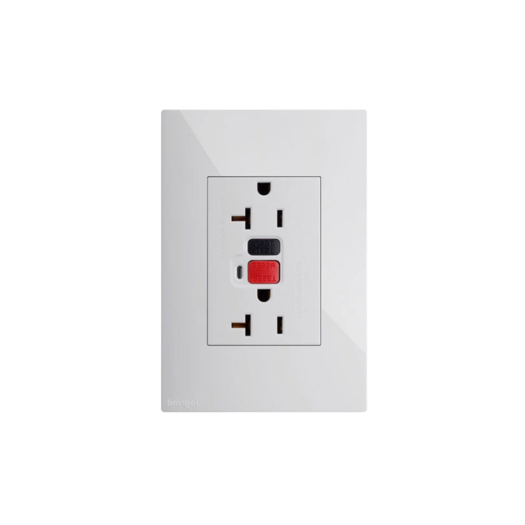 Toma GFCI de Seguridad Blanco/Negra/Satin